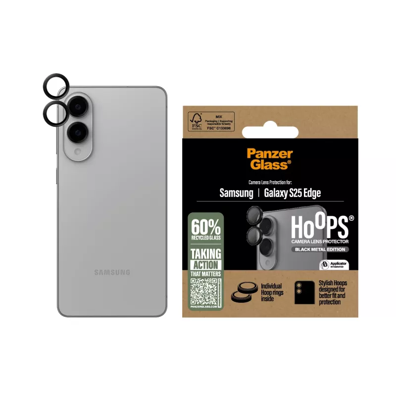 PanzerGlass ® Hoops® Kamera-Linsenschutz Schwarz Samsung S25 Edge