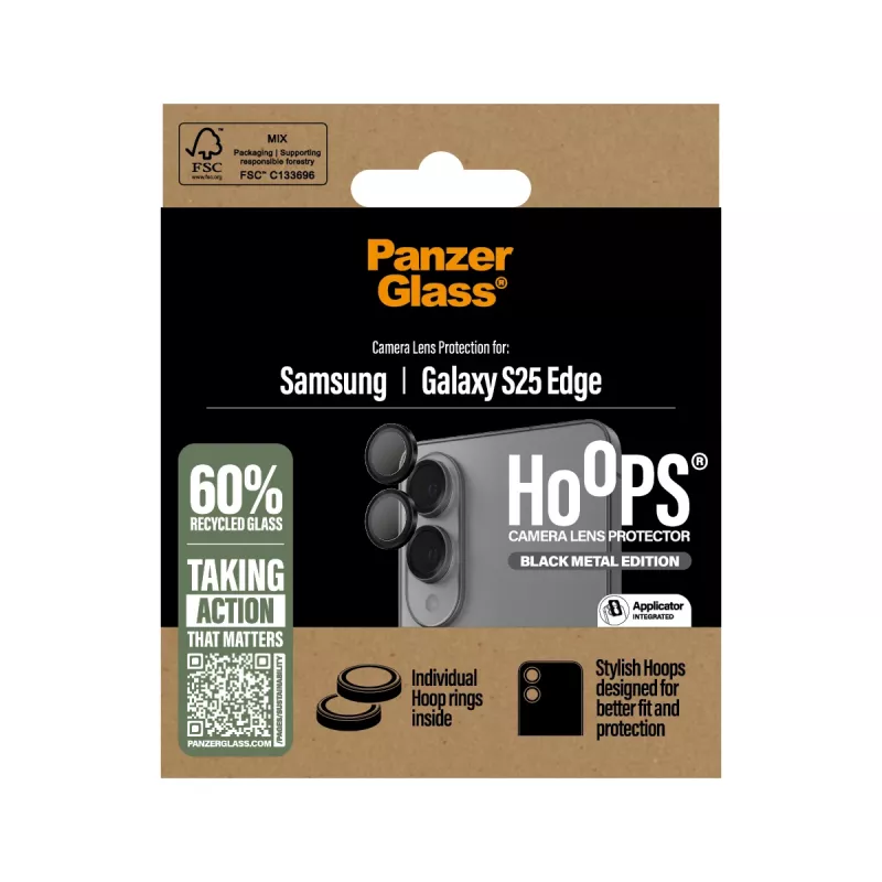 PanzerGlass ® Hoops® Kamera-Linsenschutz Schwarz Samsung S25 Edge