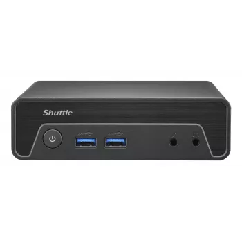 Shuttle Nano PC NE10N, Intel N 100, 1x HDMI, 1x DP, 6x USB, 1x LAN, lüfterlos, 24/7 Dauerbetrieb, inkl. VESA