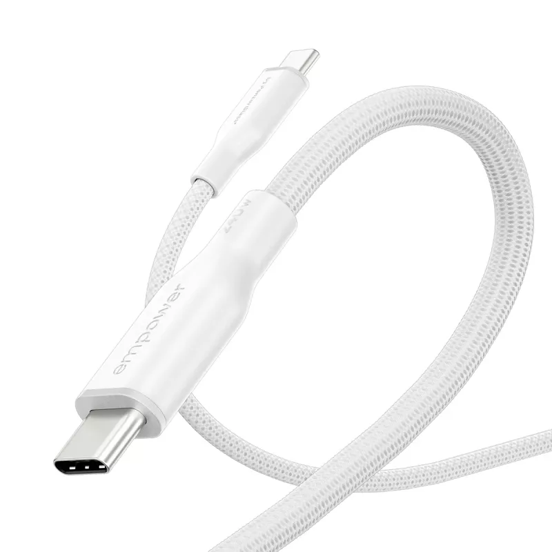 PanzerGlass empower™ by ® Racing 240W USB-C-auf-USB-C-Kabel | USB 2.0 | 2 m | Silberweiß