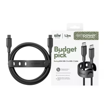 PanzerGlass empower™ by ® Racing 60W USB-C-auf-USB-C-Kabel | USB 2.0 | 1,2 m | Space Schwarz