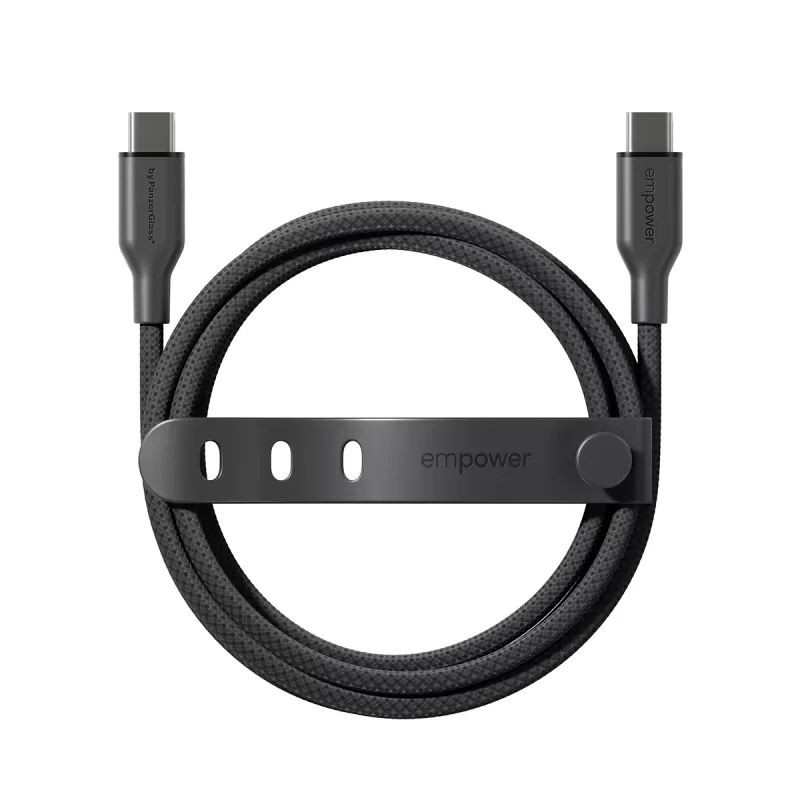 PanzerGlass empower™ by ® Racing 60W USB-C-auf-USB-C-Kabel | USB 2.0 | 1,2 m | Space Schwarz