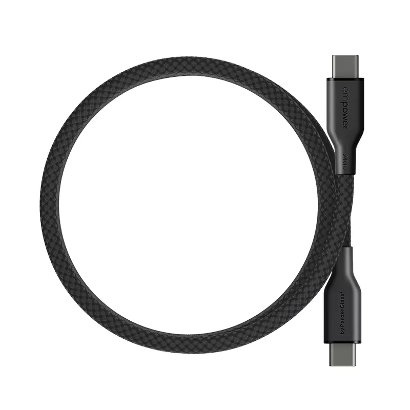 PanzerGlass empower™ by ® Magnetic 240W USB-C to USB-C Kabel | USB 2.0 | 1,5 m | Space Schwarz