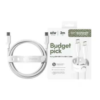 PanzerGlass empower™ by ® Racing 60W USB-C-auf-USB-C-Kabel | USB 2.0 | 2 m | Silberweiß