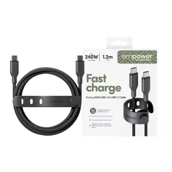 PanzerGlass empower™ by ® Racing 240W USB-C-auf-USB-C-Kabel | USB 2.0 | 1,2 m | Space Schwarz