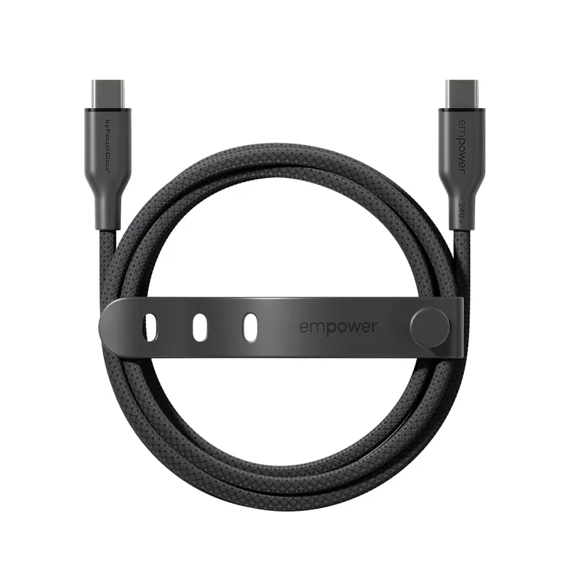PanzerGlass empower™ by ® Racing 240W USB-C-auf-USB-C-Kabel | USB 2.0 | 1,2 m | Space Schwarz