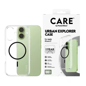 Cover PanzerGlass CARE by Flagship Case Transparent Urban Explorer Black MagSafe iPhone 17