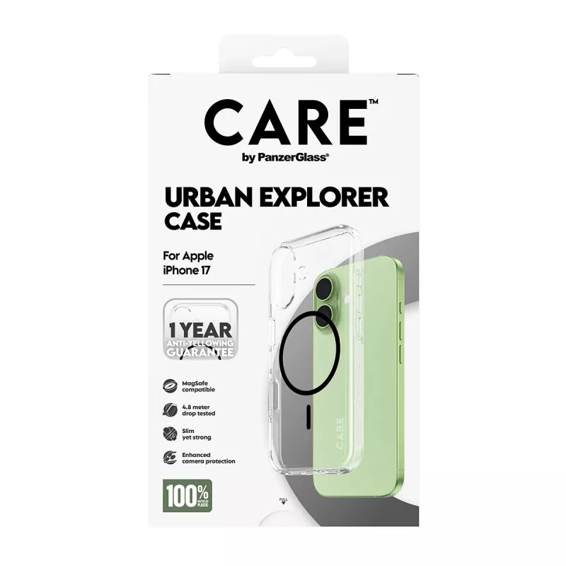 Cover PanzerGlass CARE by Flagship Case Transparent Urban Explorer Black MagSafe iPhone 17