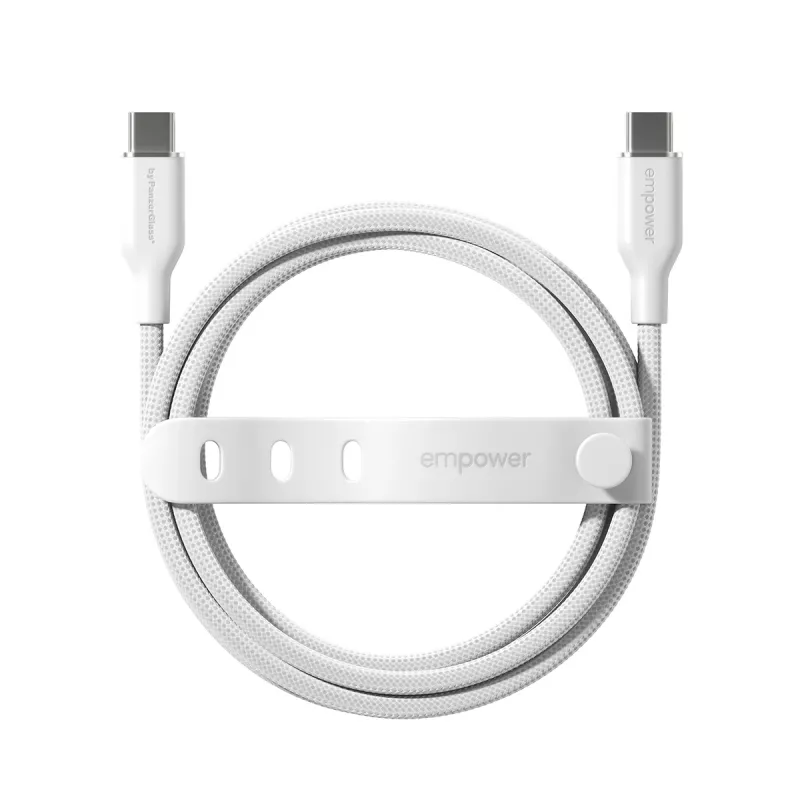 PanzerGlass empower™ by ® Racing 60W USB-C-zu-USB-C-Kabel | USB 2.0 | 1,2 m | Silberweiß