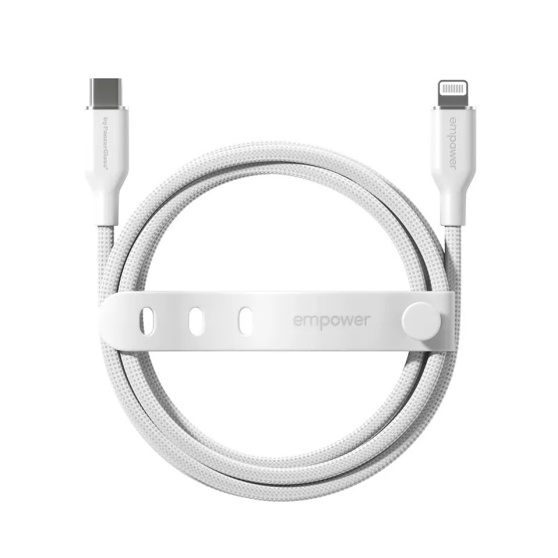 PanzerGlass empower™ by ® Racing 60W USB-C auf Lightning Kabel | USB 2.0 | 1,2 m | Silberweiß