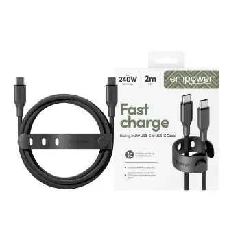 PanzerGlass empower™ by ® Racing 240W USB-C-auf-USB-C-Kabel | USB 2.0 | 2M | Space Schwarz