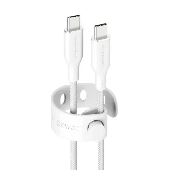 PanzerGlass empower™ by ® Racing 240W USB-C-auf-USB-C-Kabel | USB 2.0 | 1,2 m | Silberweiß