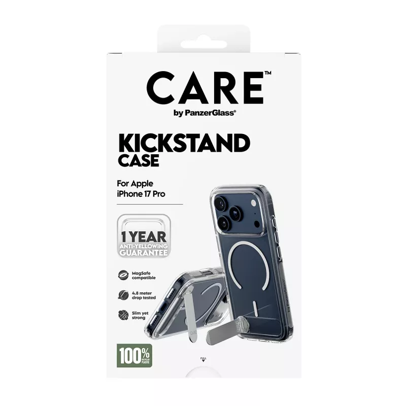 PanzerGlass CARE™ by ® Hülle transparent mit Ständer & MagSafe iPhone 17 Pro