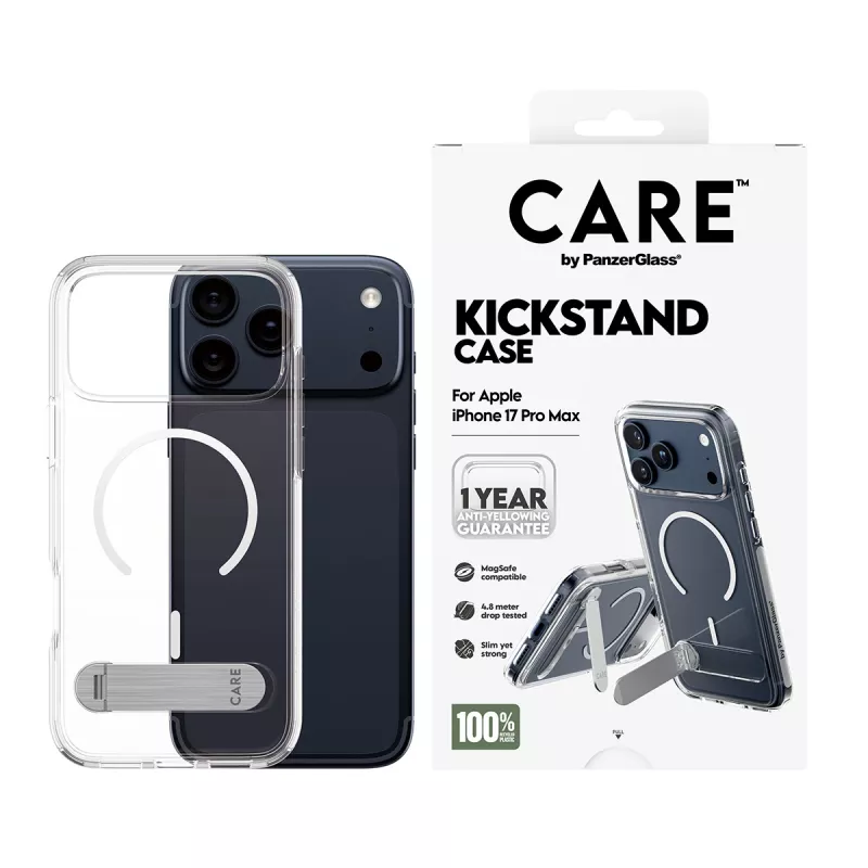 PanzerGlass CARE™ by ® Case Transparent mit Kickstand & MagSafe iPhone 17 Pro Max