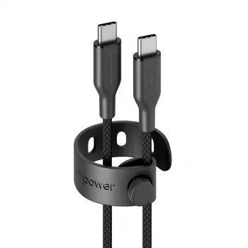 PanzerGlass empower™ by ® Racing 60W USB-C zu USB-C Kabel | USB 2.0 | 2M | Space Schwarz