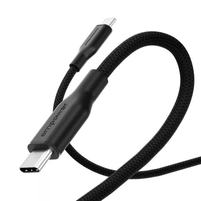 PanzerGlass empower™ by ® Racing 60W USB-C zu USB-C Kabel | USB 2.0 | 2M | Space Schwarz