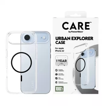 Cover PanzerGlass CARE by Flagship Hülle Transparent Urban Explorer Schwarz MagSafe iPhone 17 Air
