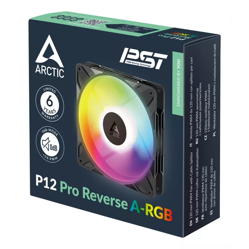 ARCTIC Freezer P12 Pro Reverse A-RGB 120 mm A-RGB - PWM-Lüfter mit Kabel-Splitter