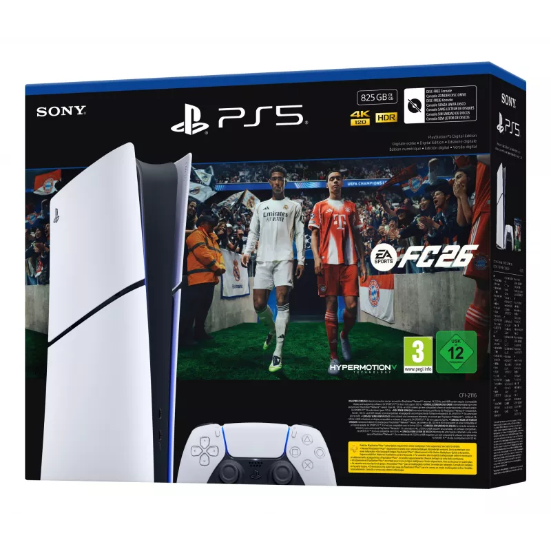 Sony PlayStation 5 Digital + EA Sports FC 26 Bundle 825 GB Wi-Fi Schwarz, Weiß