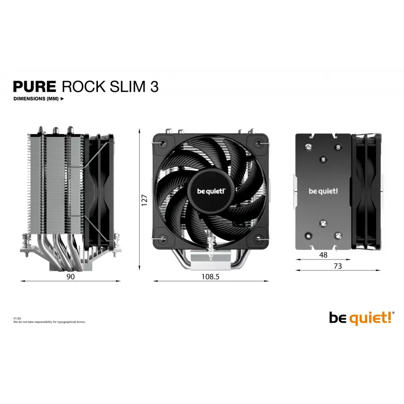 be quiet Pure Rock schlank 3 Prozessor Luftkühler 10 cm Silber 1 Stück