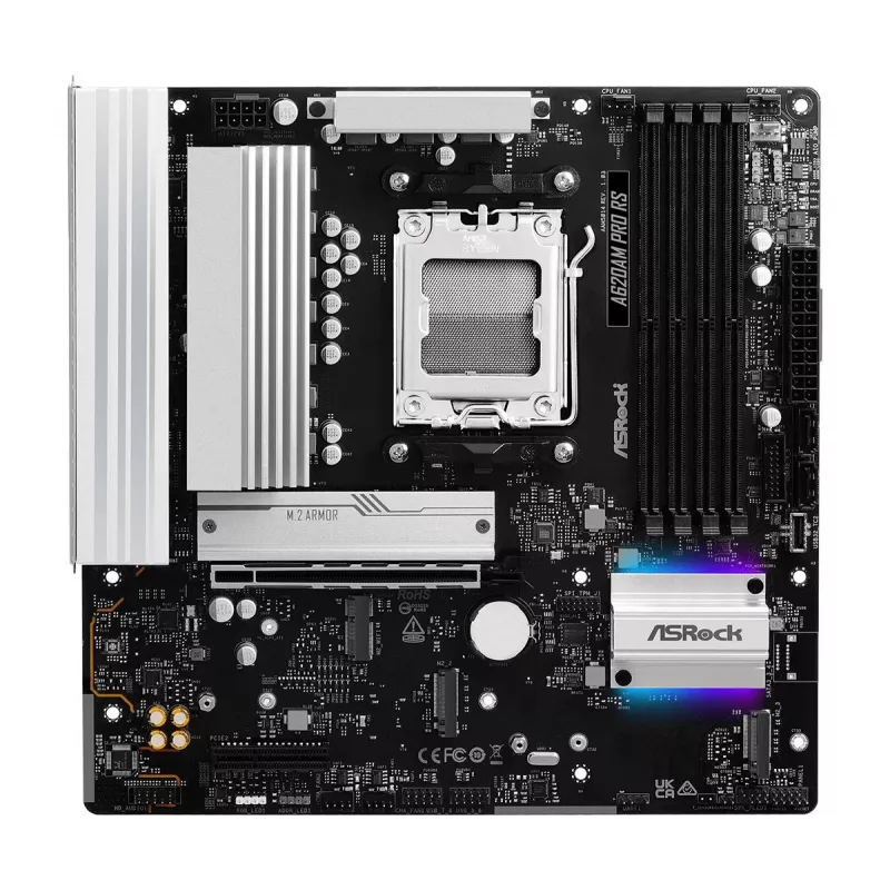 ASRock Motherboard A620AM Pro Rs AM5 AMD A620A 4 X DDR5 1 X HDMI 2.1 Tmds/frl 8g Kompatibel 1 X DisplayPort 1.4 Mit DSC mATX