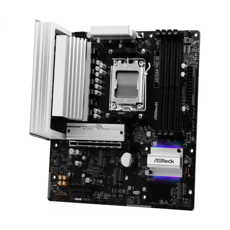ASRock Motherboard A620AM Pro Rs AM5 AMD A620A 4 X DDR5 1 X HDMI 2.1 Tmds/frl 8g Kompatibel 1 X DisplayPort 1.4 Mit DSC mATX