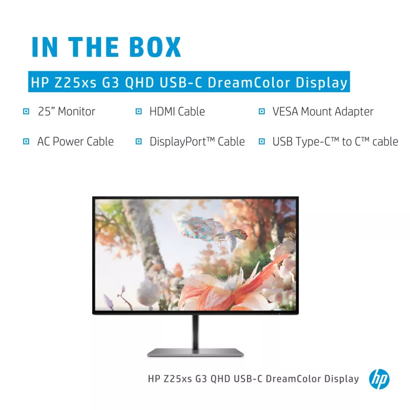 HP Z25xs G3 Computer-Monitor 63,5 cm (25 Zoll) 2560 x 1440 Pixel Quad HD Schwarz