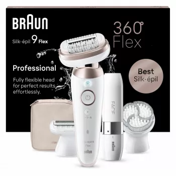 Braun Silk-épil 9 Flex 9-360 3D 40 Pinzetten Rose, Weiß