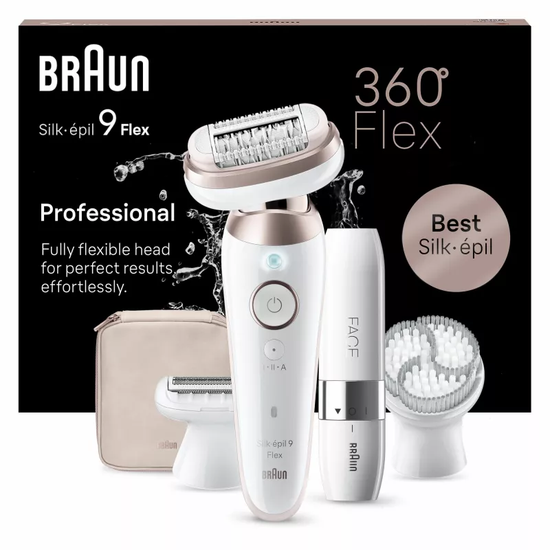 Braun Silk-épil 9 Flex 9-360 3D 40 Pinzetten Rose, Weiß