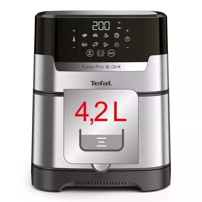 Tefal Easy Fry & Grill EY505D Einzelgerät 4,2 L Stand-alone 1550 W Heißluftfritteuse Edelstahl