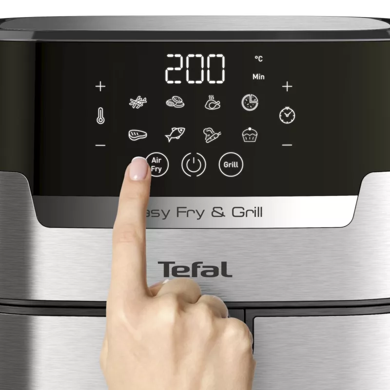 Tefal Easy Fry & Grill EY505D Einzelgerät 4,2 L Stand-alone 1550 W Heißluftfritteuse Edelstahl