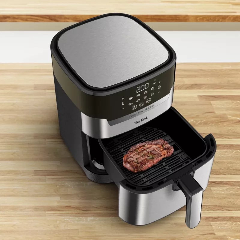 Tefal Easy Fry & Grill EY505D Einzelgerät 4,2 L Stand-alone 1550 W Heißluftfritteuse Edelstahl