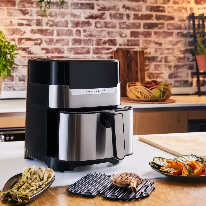 Tefal Easy Fry & Grill EY505D Einzelgerät 4,2 L Stand-alone 1550 W Heißluftfritteuse Edelstahl