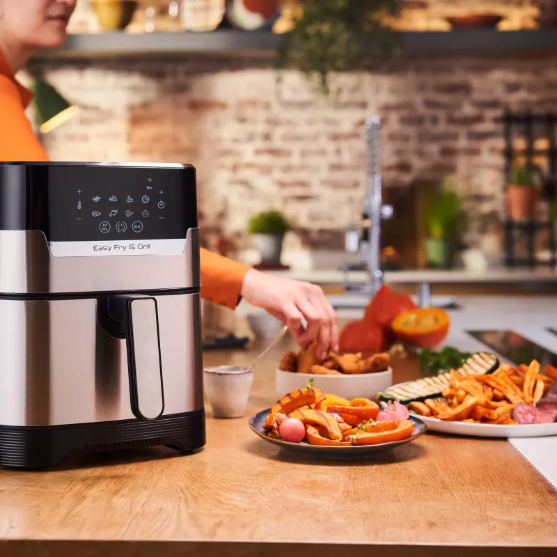 Tefal Easy Fry & Grill EY505D Einzelgerät 4,2 L Stand-alone 1550 W Heißluftfritteuse Edelstahl