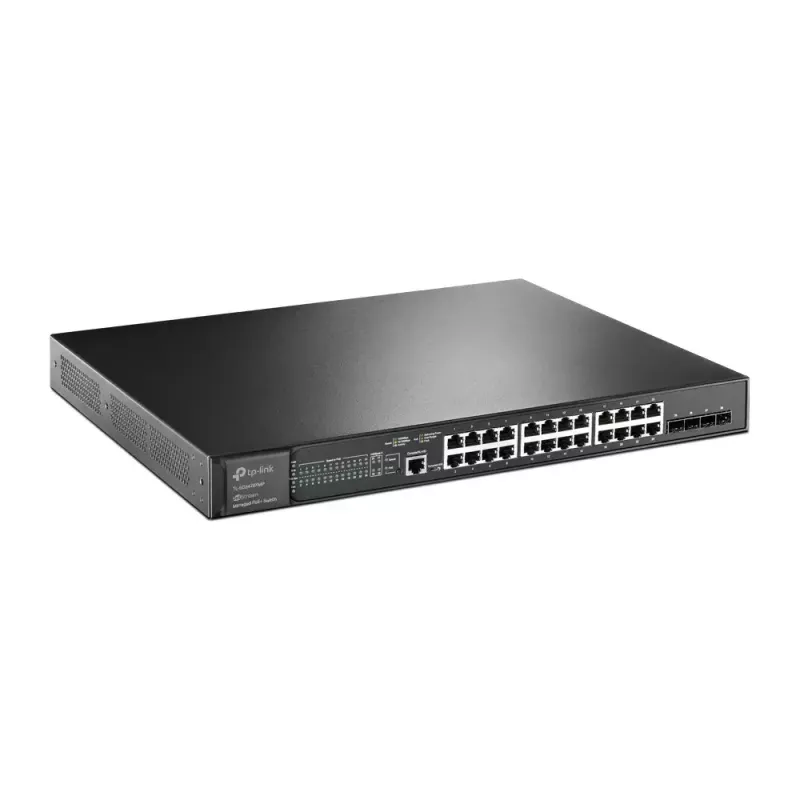 TP-Link Omada 24-Port Gigabit und 4-Port 10GE SFP+ L2+ Managed Switch mit 24-Port PoE+