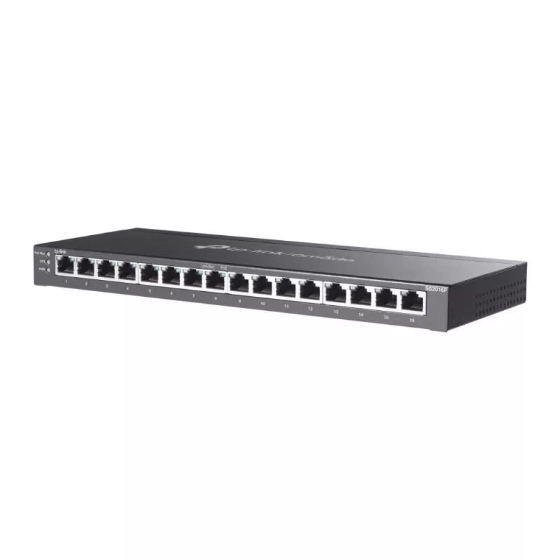 TP-Link Omada 16-Port Gigabit Smart Switch mit 8-Port PoE+, Managed, L2/L2+, Gigabit Ethernet (10/100/1000), Power over Ethernet (PoE), Rackmontage