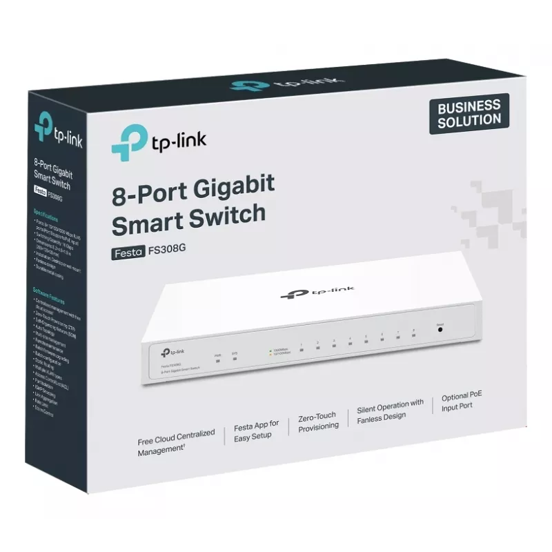 TP-Link Festa FS308G Managed L2/L2+ Gigabit Ethernet (10/100/1000) Power over Ethernet (PoE) Weiß