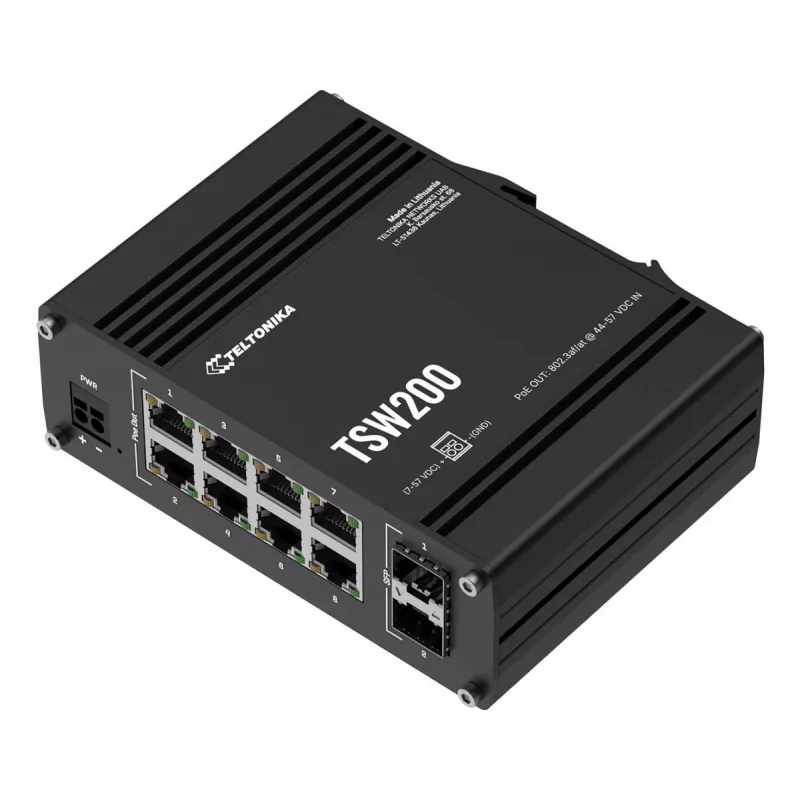 TELTONIKA TSW200 Industrial Unmanaged PoE+ Gigabit Ethernet Switch
