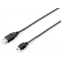 Equip USB 2.0 Typ A to Mini-B Kabel, 1.8m, 1.8 m, USB A, Mini-USB B, USB 2.0, Male/Male, Schwarz