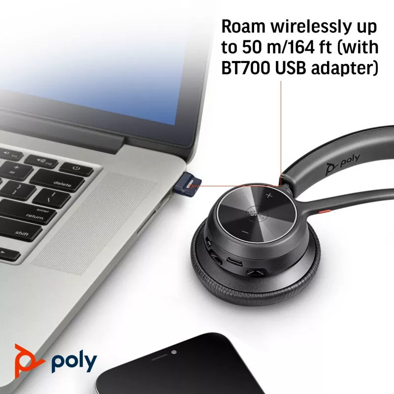 HP Poly Voyager 4310 Microsoft Teams zertifiziertes USB-A-Headset + BT700-Dongle