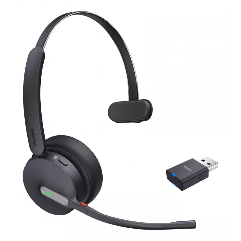 Yealink WH64 Hybrid Mono Teams Headset Kabelloses Headset für Büro/Callcenter Micro-USB Bluetooth Schwarz