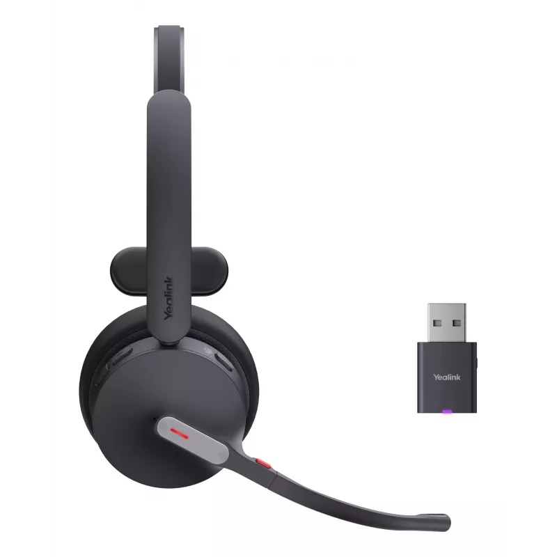 Yealink WH64 Hybrid Mono Teams Headset Kabelloses Headset für Büro/Callcenter Micro-USB Bluetooth Schwarz