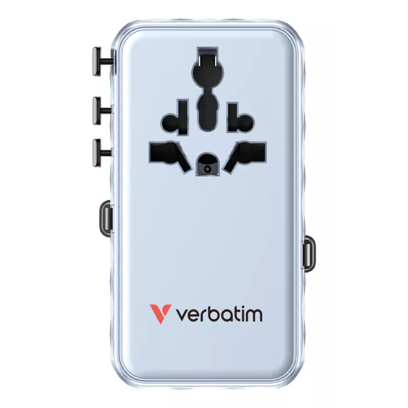Verbatim Charge 'n' Travel 70W 2C retractable Universal Travel Adapter Blau
