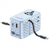 Verbatim Charge 'n' Travel 70W 2C retractable Universal Travel Adapter Blau