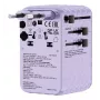 Verbatim Charge 'n' Travel 100W Universal Travel Adapter mit einziehbarem Kabel Lila