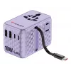 Verbatim Charge 'n' Travel 100W Universal Travel Adapter mit einziehbarem Kabel Lila