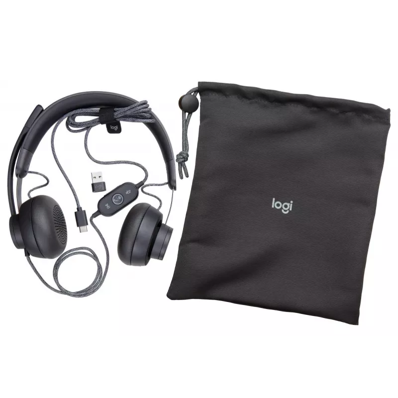 LOGITECH Zone Wired - USB-C / USB-A - Headset - MSFT Teams Zone - Schwarz