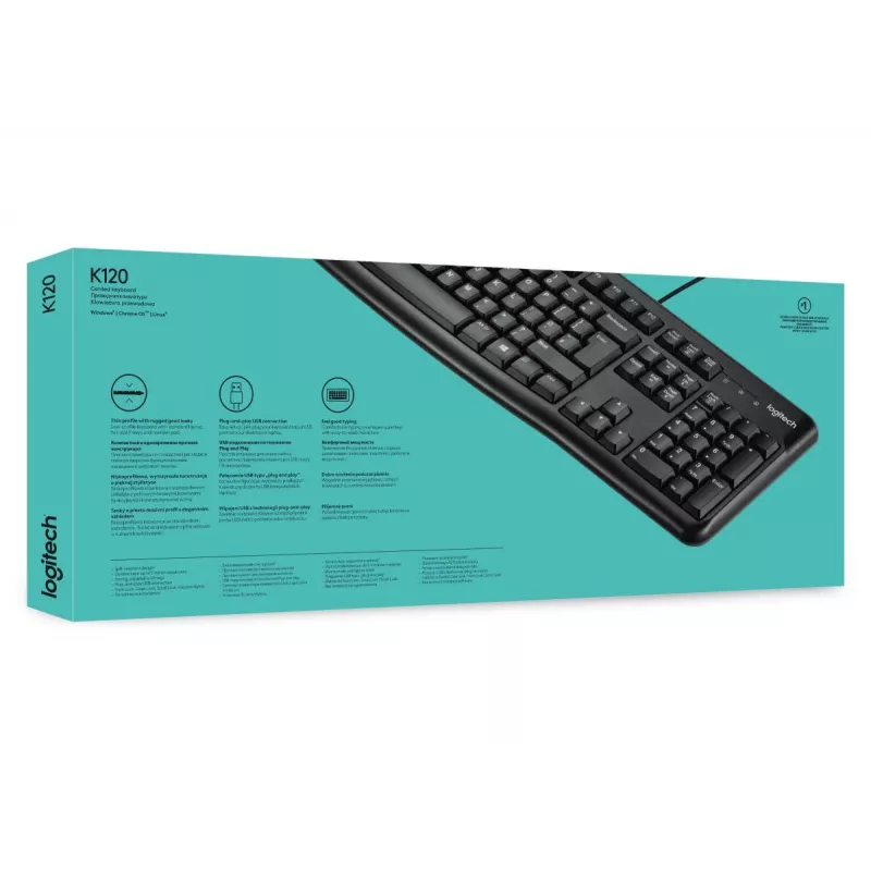 LOGITECH K120 Tastatur - USB kabelgebunden - Qwerty US/International