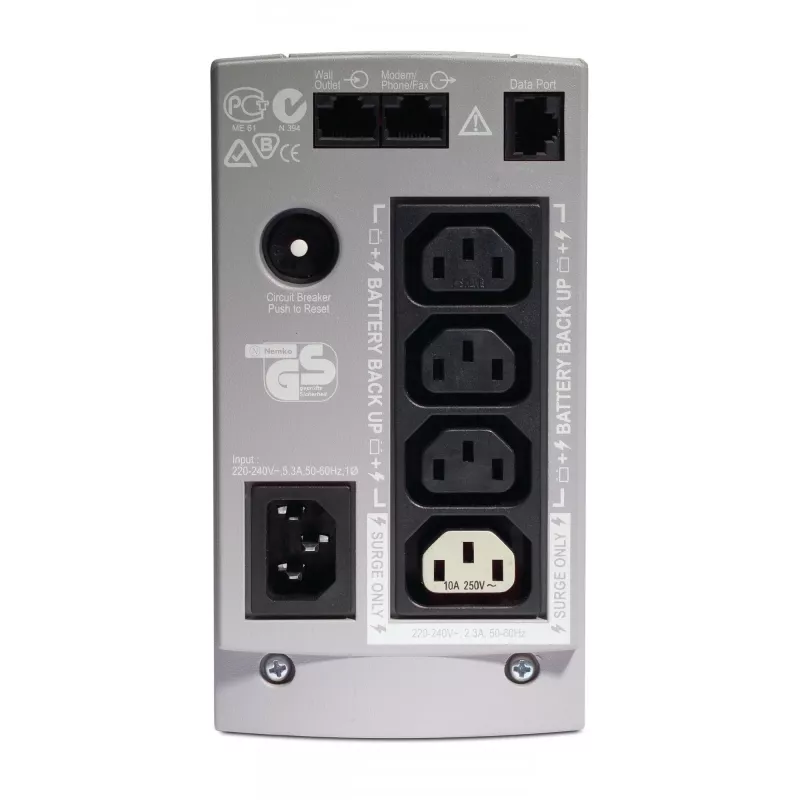 APC Back-UPS, 350VA/210W, Tower, 230V, 4x IEC C13 Steckdosen, benutzerwechselbare Batterie