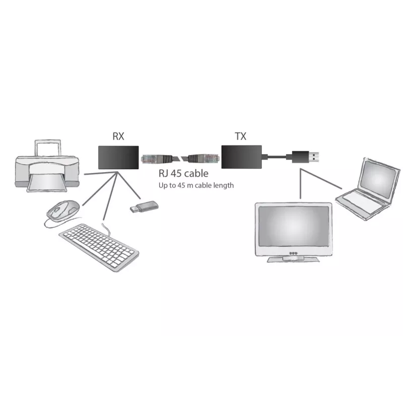 DIGITUS USB 1.1 Extender über Cat5/5e/6